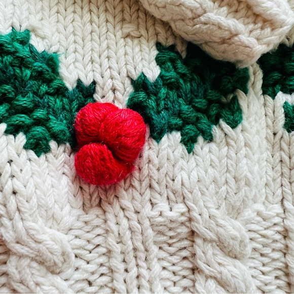 Vintage Red Bow Ugly Christmas Pullover Size M. Knitted by hand. - Picture 4 of 15
